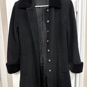 Vintage 1980’s Mario De Pinto MDP wool duster coat with velvet accents M